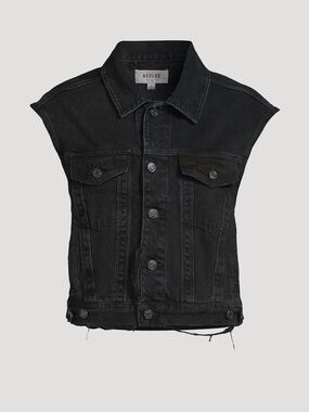 AGOLDE Charli Black Denim Sleeveless Vest